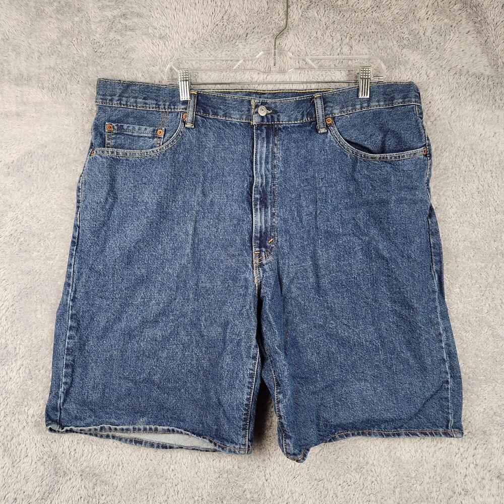 Levis 550 Shorts Mens 42 Blue Denim Relaxed Fit Dark Wash Jean Workwear Western